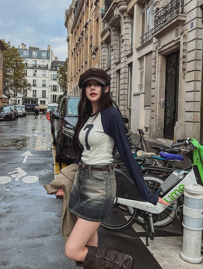 Gra Washing Denim Mini Skirt