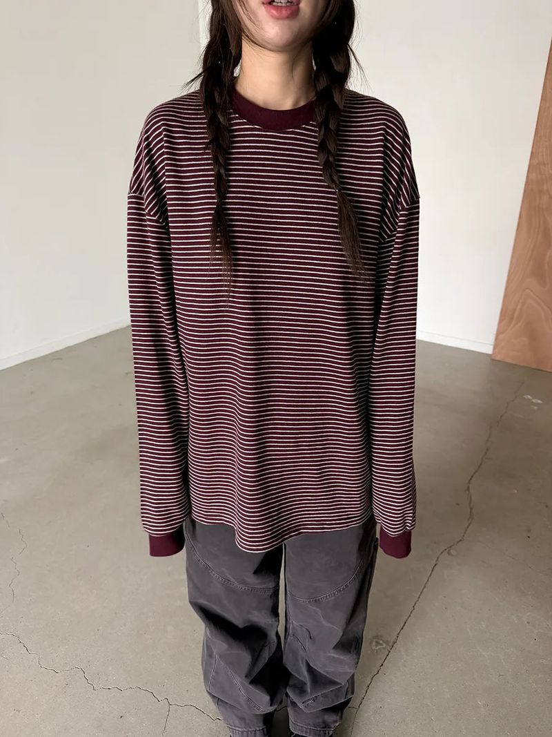 stripe boxy fit T