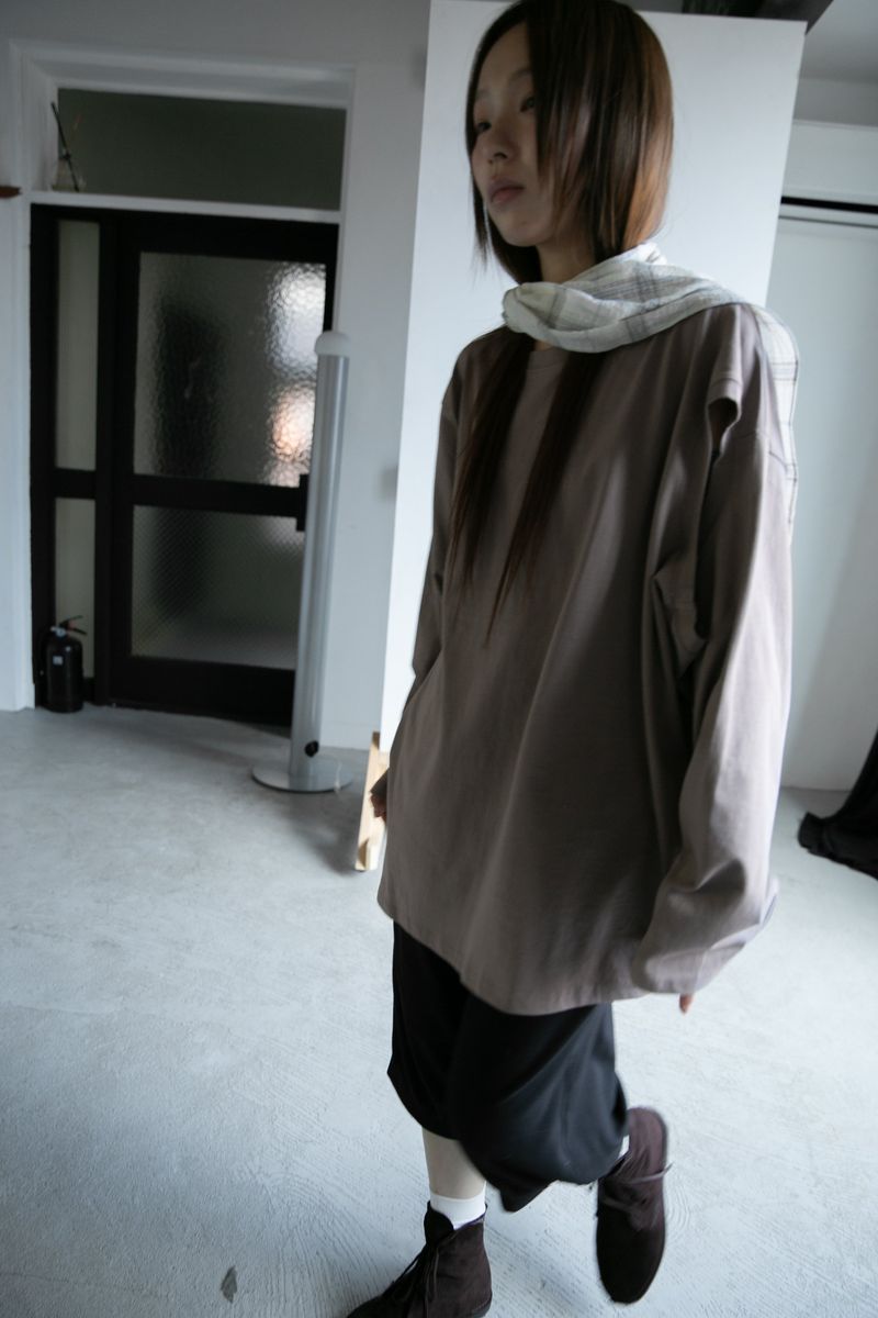 hole shoulder over long top(3colors)