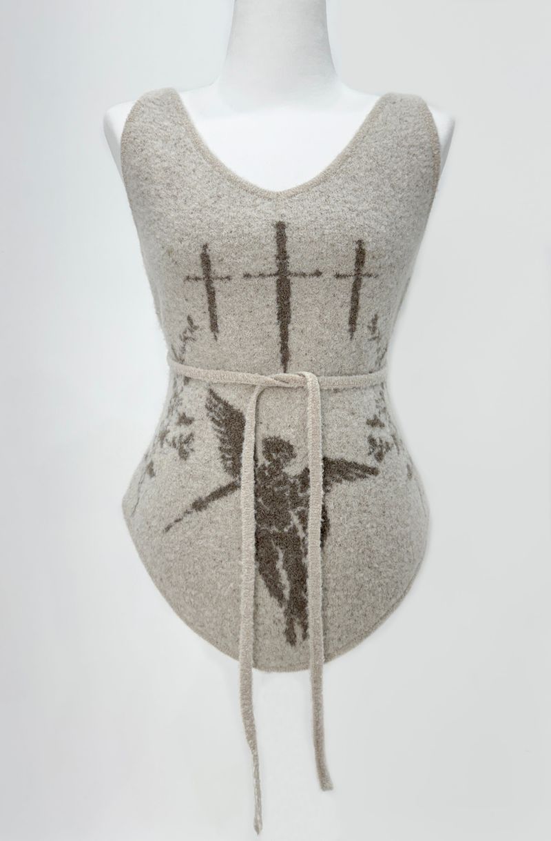 Angel Knitted Vest Oatmeal
