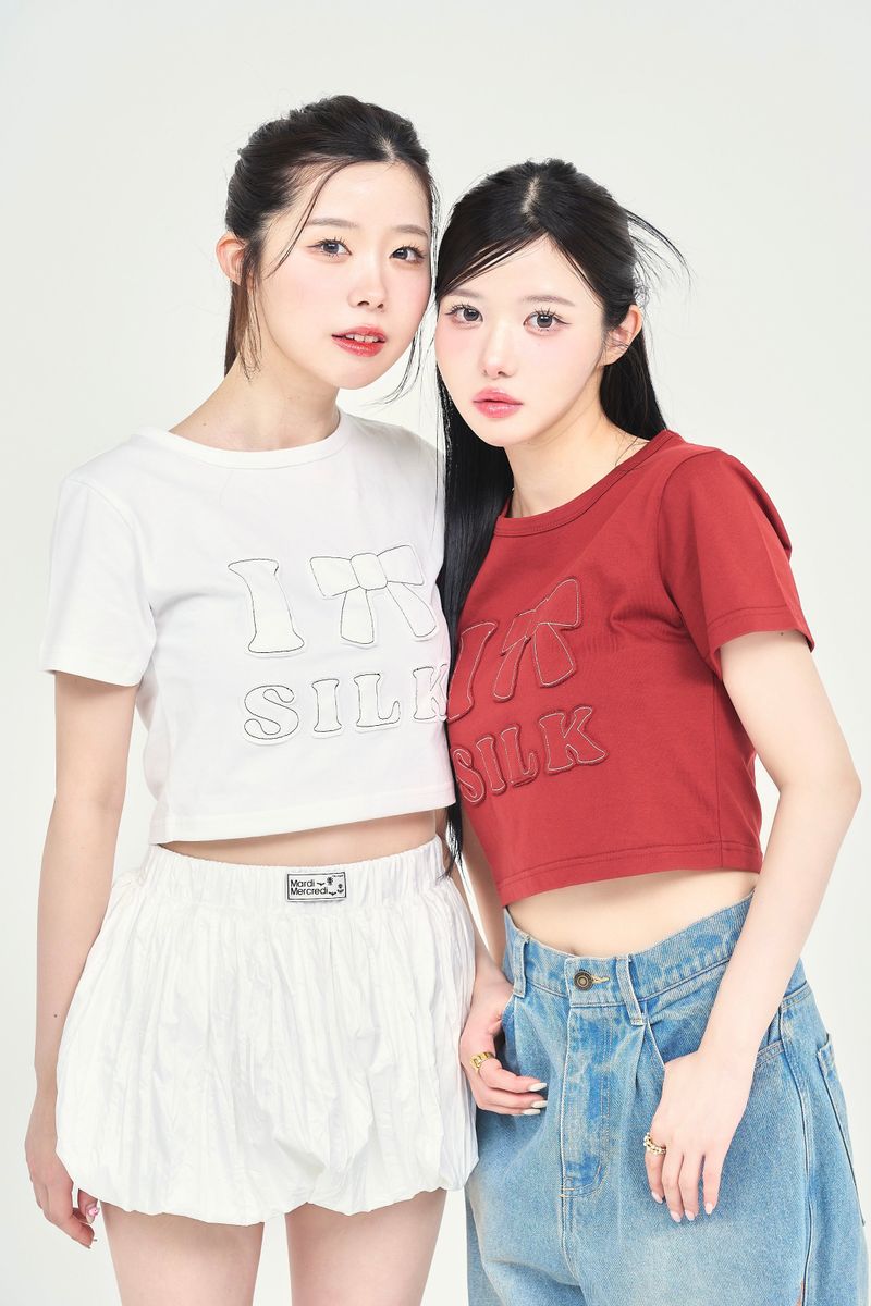 made of silk（メイドオブシルク）の「ワッペンステッチ半袖ミニTシャツ / Wappen stitch H/S miniTEE（Tops）」