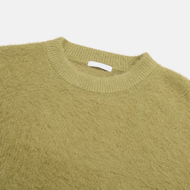 Angora hairy cropped knitwear