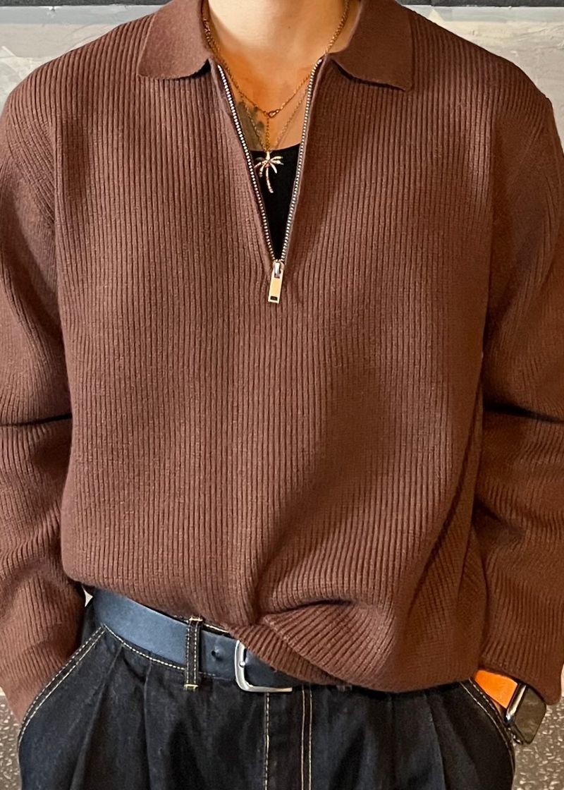 Berghazzi Semi-Zip-up Cara Knit 9COLOR