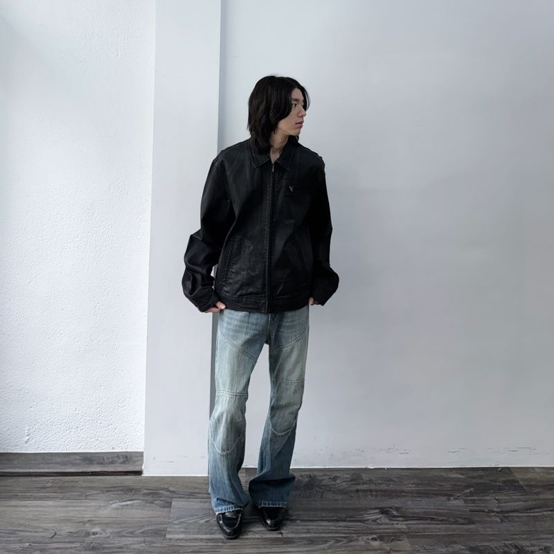 Panelled Straight-Leg Denim Pants