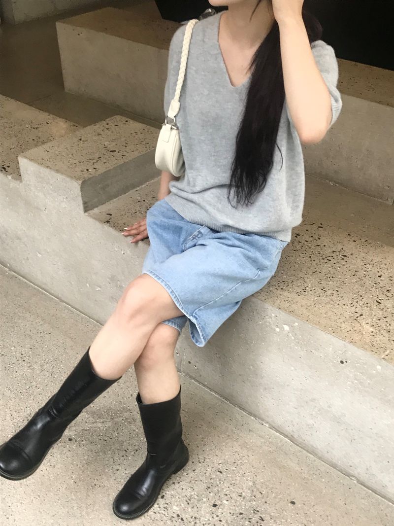 Moana denim half pants