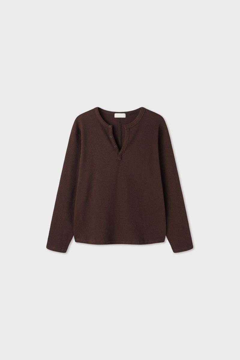 Macca waffle henley neck
