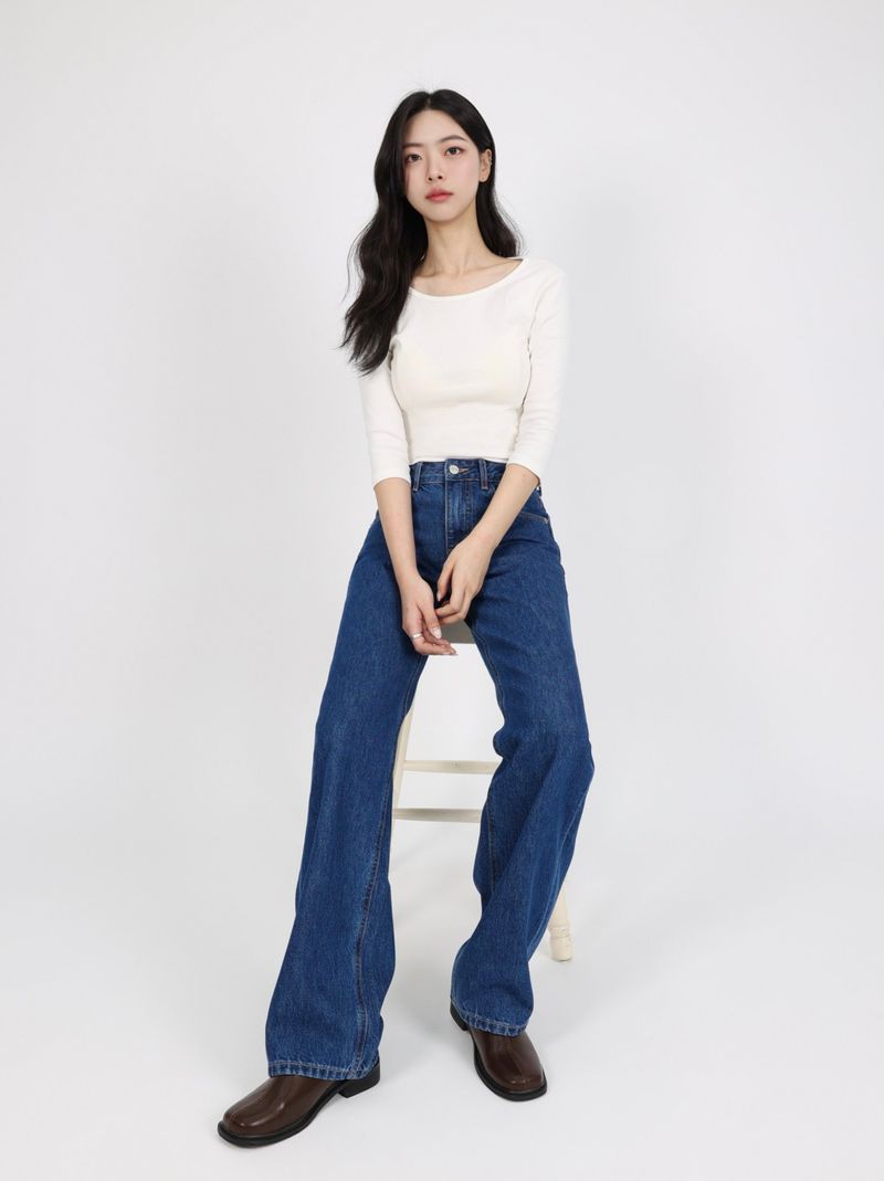  2ND REPRODUCTION PRE-ORDER DEEO BLUE MIDE-WAISTED STRAIGHT DENIM code 26202