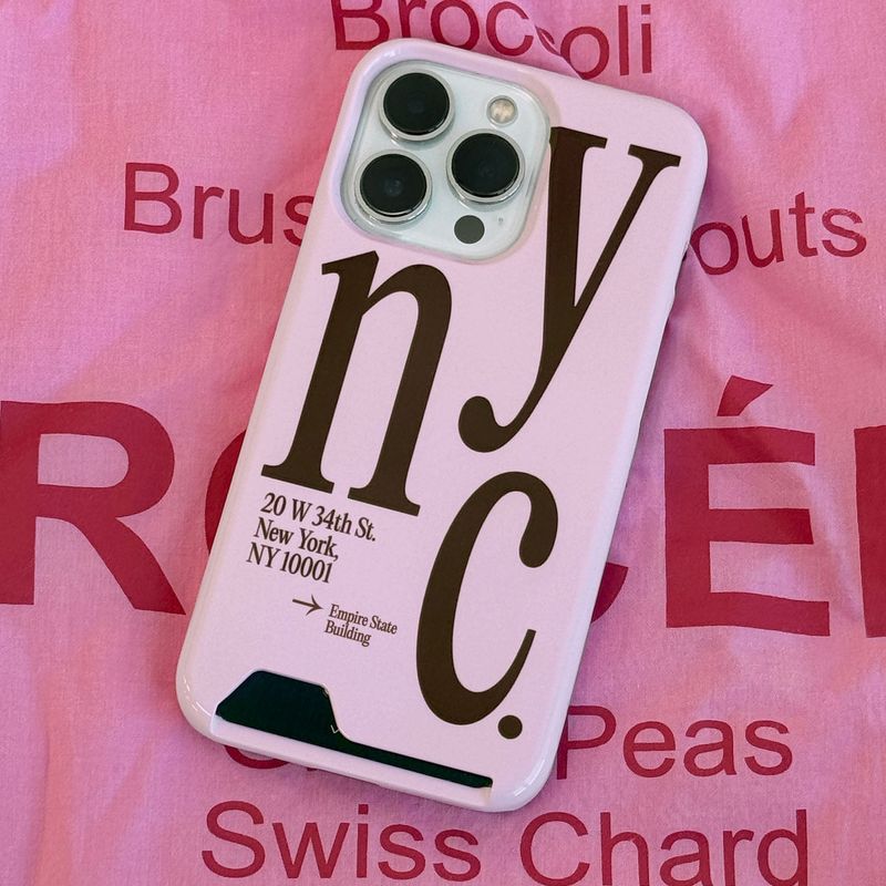 NYC phone case pink (card)
