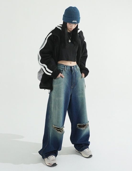 Side Track Over-fit Fleece zip-up Jacket