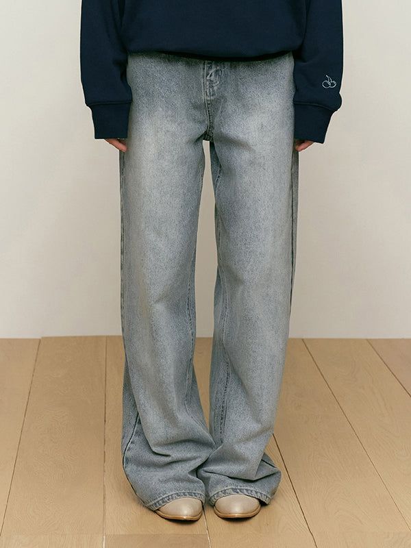 KIRSH（キルシー）の「CHERRY GARMENT WASHING WIDE-FIT DENIM PANTS [BROWN KHAKI]（Pants）」