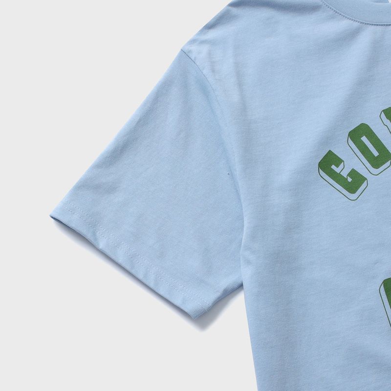 Green Classic Big Logo Crew Neck Sky Blue Short Sleeve T-shirt [Unisex]