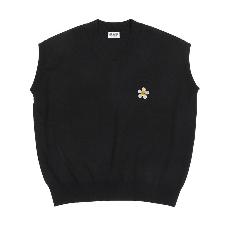 GRAVER（グレーバー）の「Flower Dotted Embroidered Knitwear Vest（Tops）」