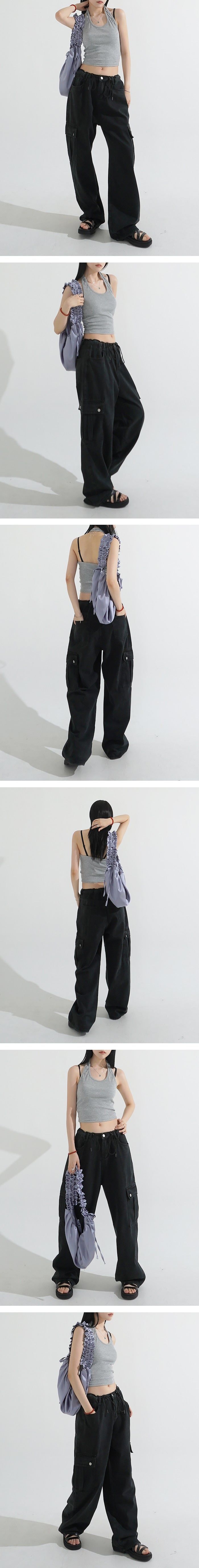 Satin Shirring Strap Shoulder Bag
