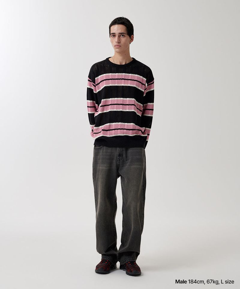 MESH STRIPE KNIT