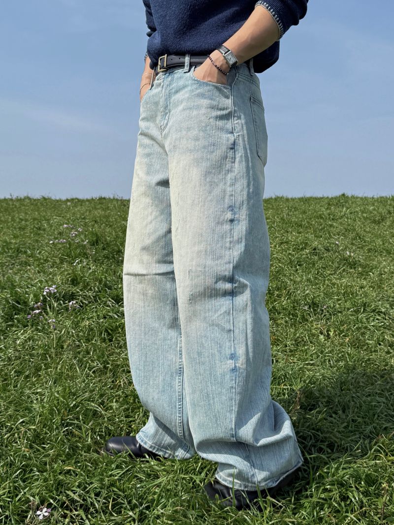 Step tin yellow denim