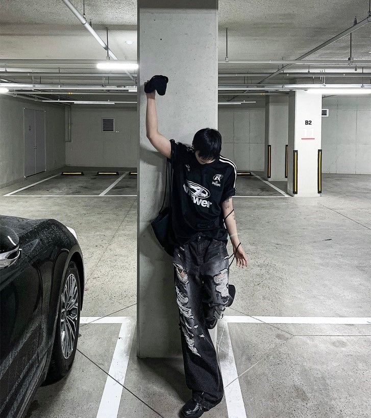 Denim Destroyed Pants