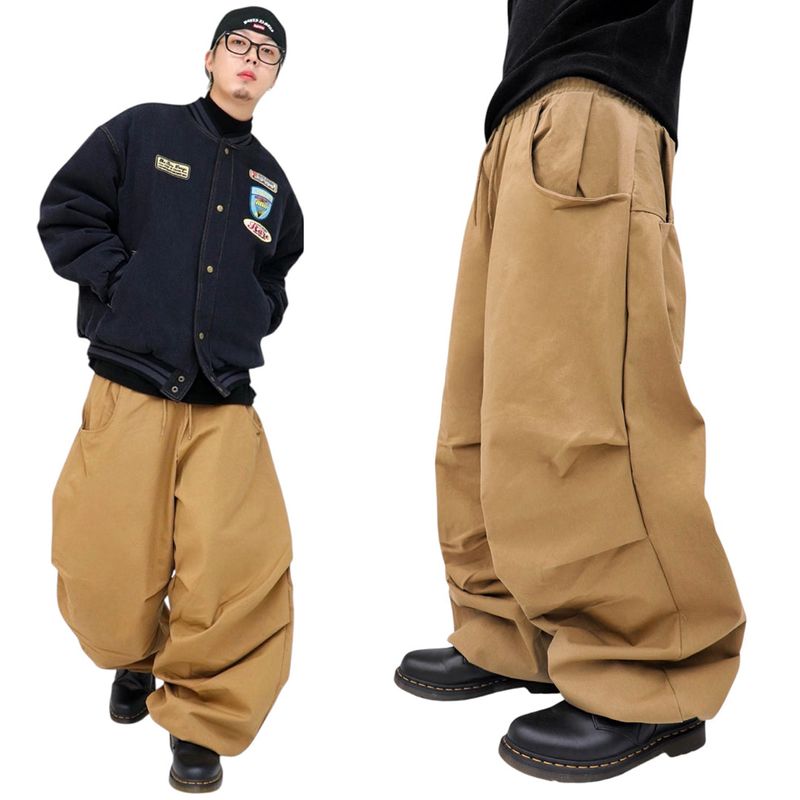wide back pocket cotton pintuck pants