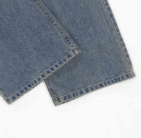 Tier Cat Washed Semi-Bootcut Denim Pants