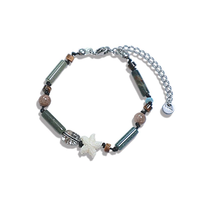 RUNARING（ルナリング）の「All surgical steel cylinder bamboo starfish gemstone armband（Accessories）」