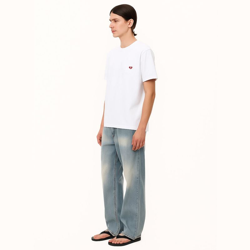 ハートバイカーパッチTシャツ ホワイト(MAN)