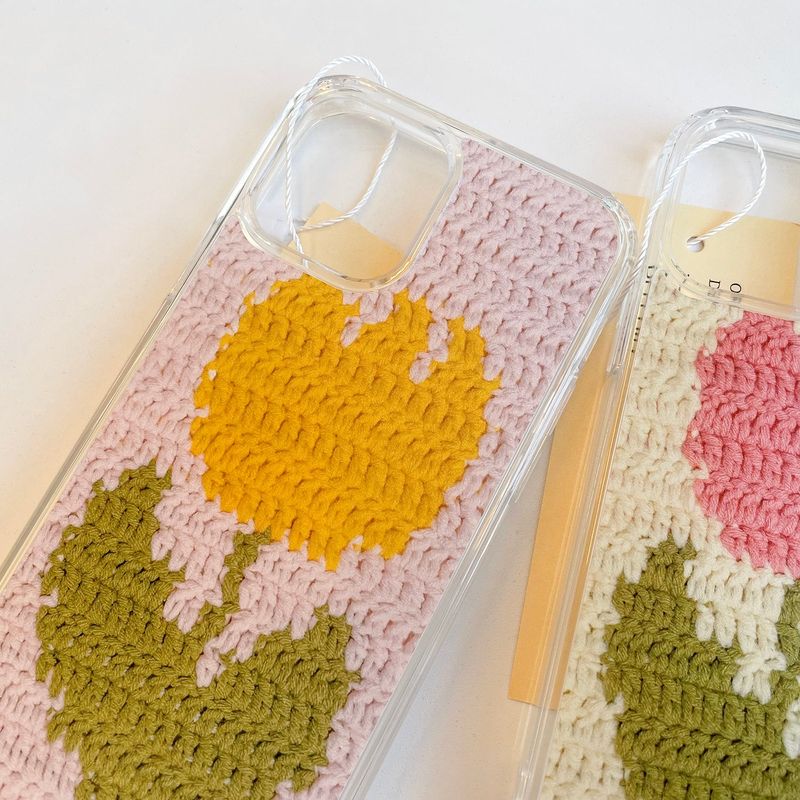 TULIP CROCHET HARD JELL CASE_PINK TULIP