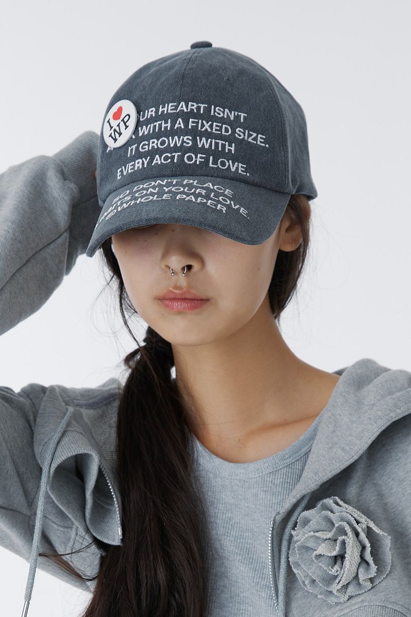 TEXT BALL CAP (CHARCOAL)