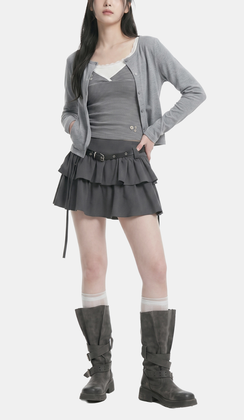 Mia Stripe Layered Cardigan Set