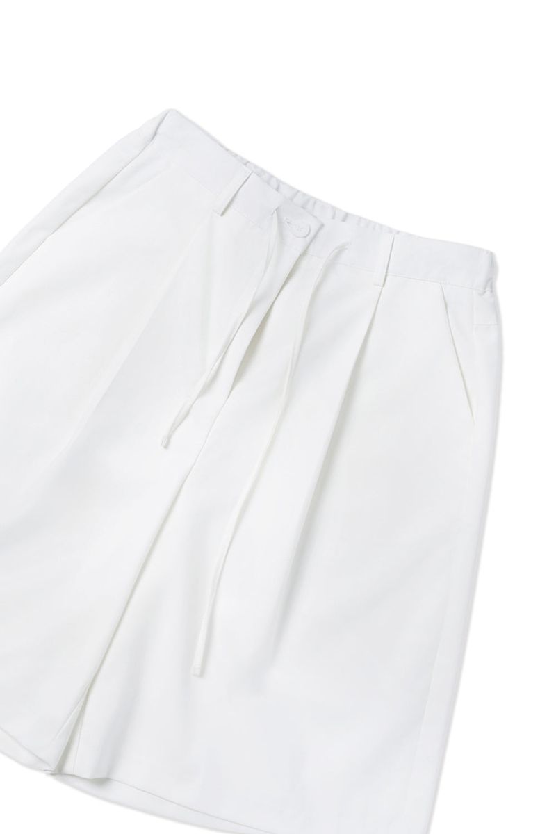 Pintuck bermuda pants_ivory