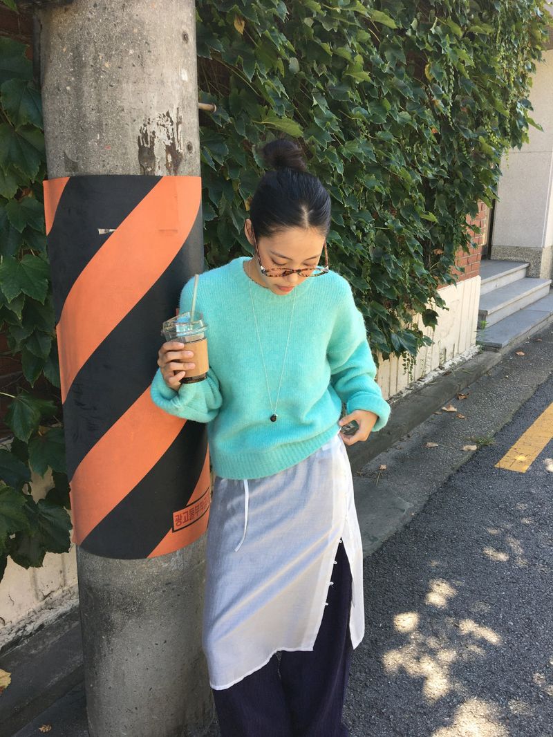 Milky button-up layered skirt (2color)