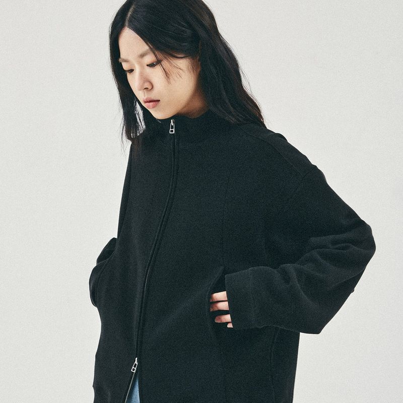 Fickle 2-WAY full zip-up / Black