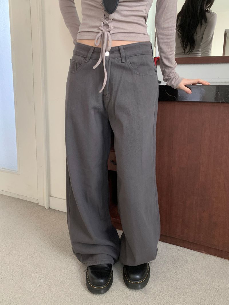 Back Point Bizzo Wide Long Denim Pants