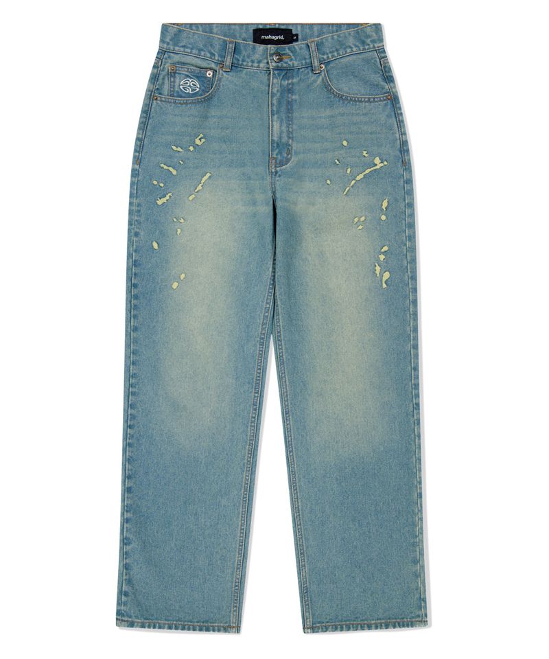 EMB SPLATTER DENIM PANT