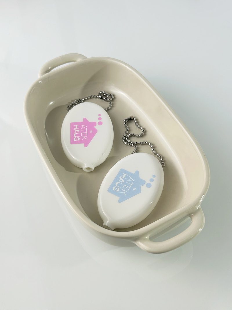 House Rubber Coin Wallet Keyring(Pink)