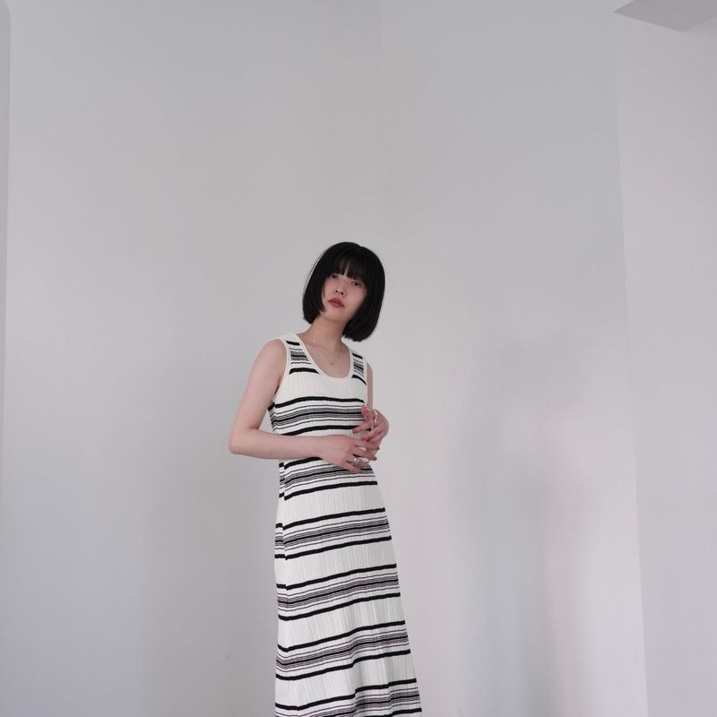 border knit one-piece
