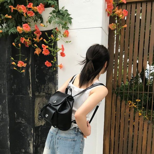 timelineseoul（タイムラインソウル）の「black leather mini backpack（Bags）」