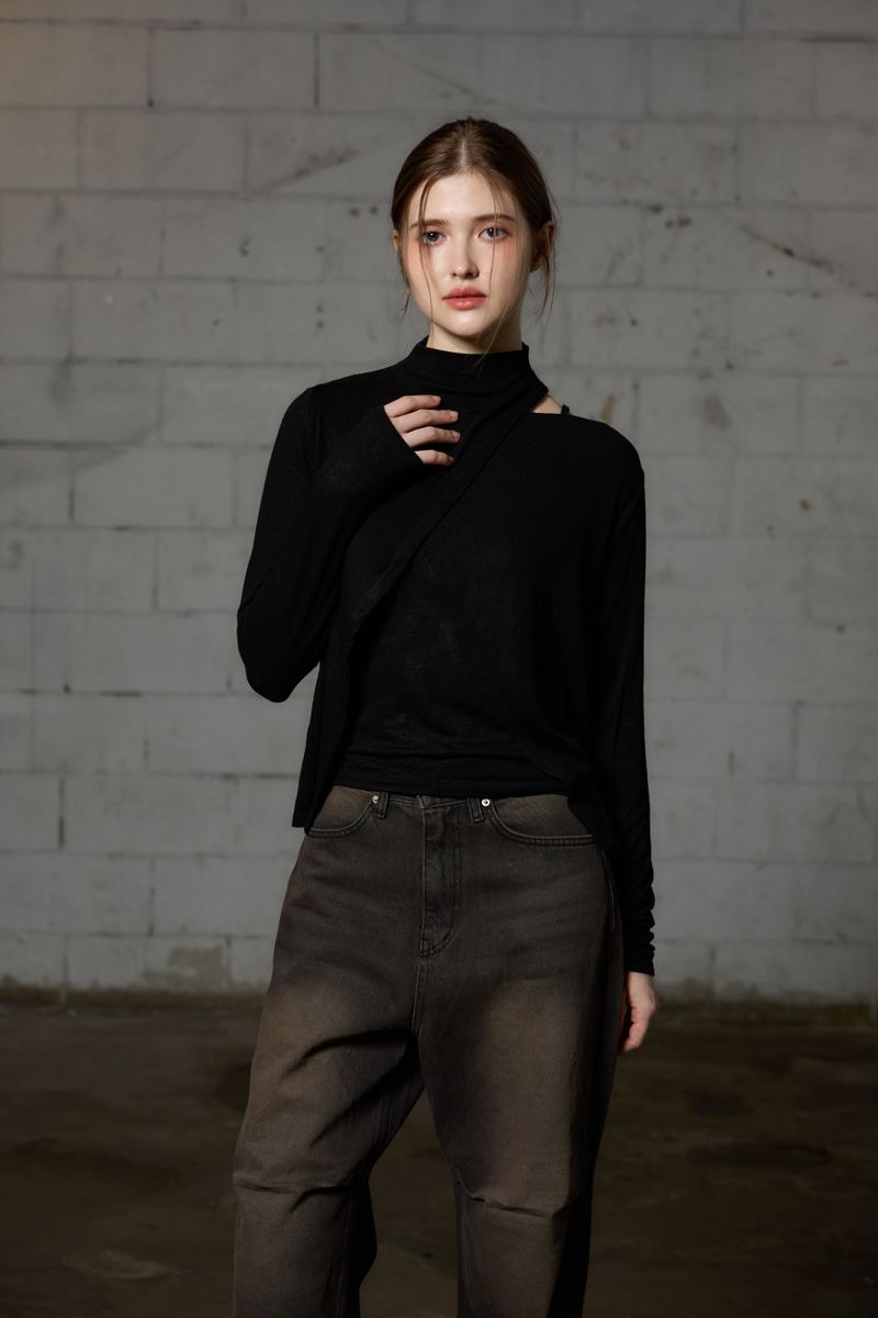 ARE WOOL LONG SLEEVE SET / BLACK