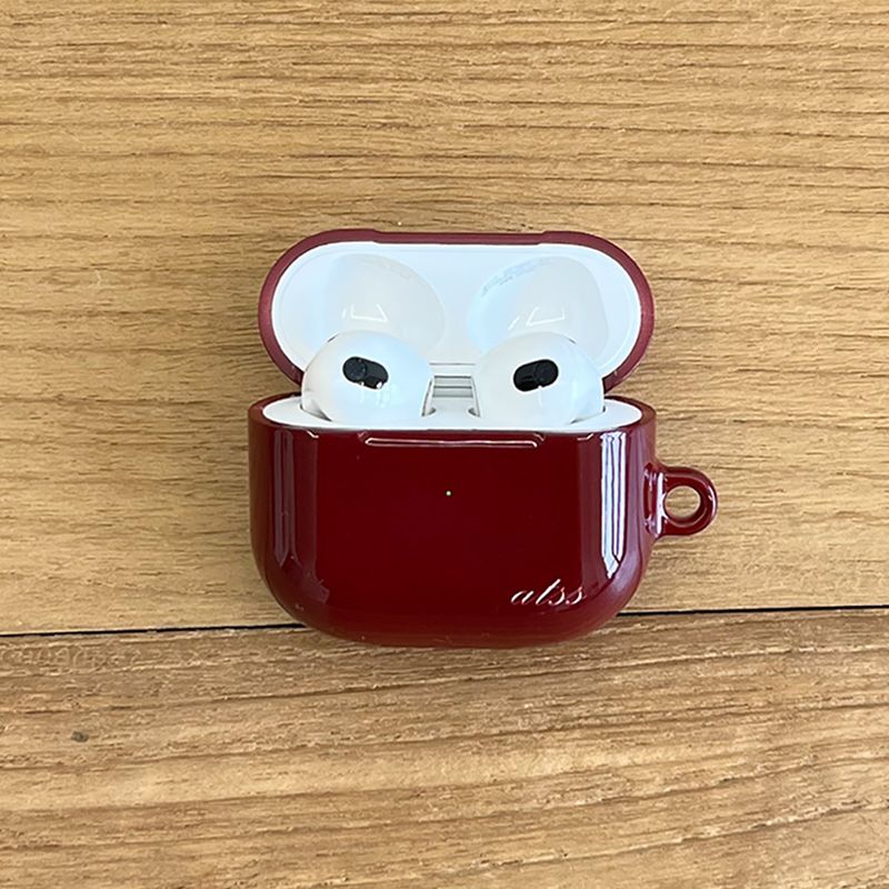 burgundy glossy airpods case