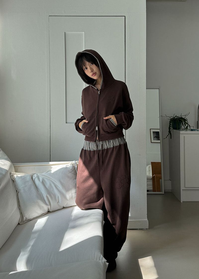 FLOWER CHECK BANDING PANTS