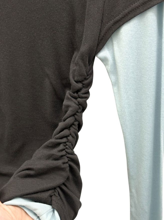 Dual Layered Color Matching Boat Neck Tee