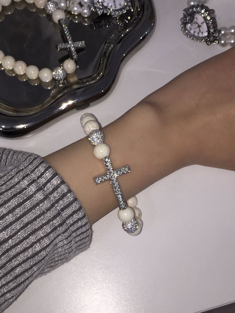 Crystal Cross Beads Bracelet