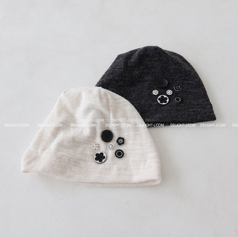 Kitchen button shirring drape beanie