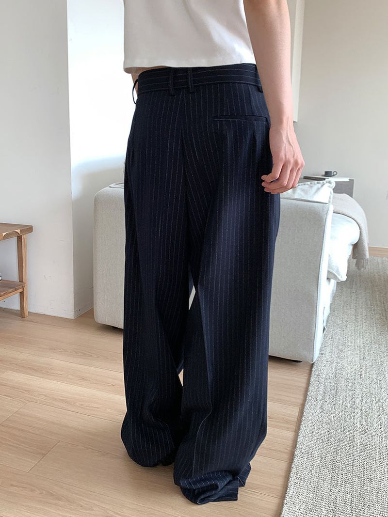 PAPERMOON PIN STRIPE PLEATE TROUSER