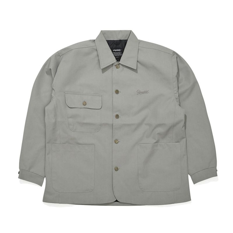 BSR2223FWJK063 LOGO COLLAR COTTON BASIC JACKET GRAY