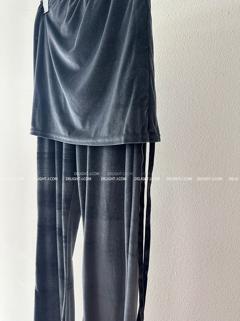 May Velvet Shirring Pants