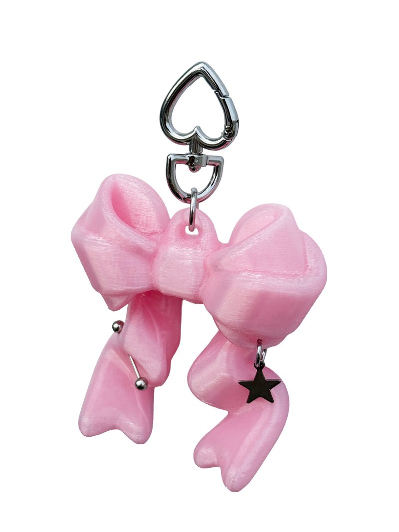 RIBBON BALM KEYCHAIN - Clear Pink