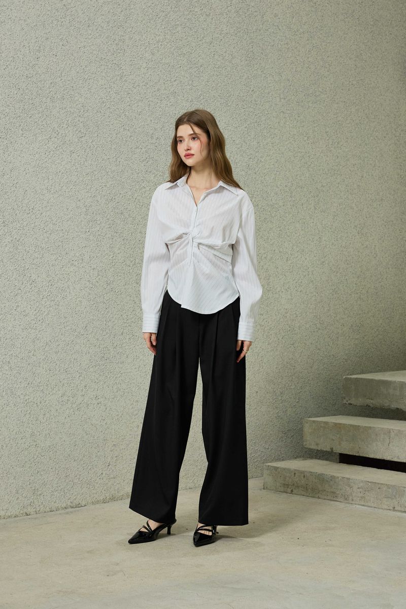 TOMO WIDE SLACKS / BLACK