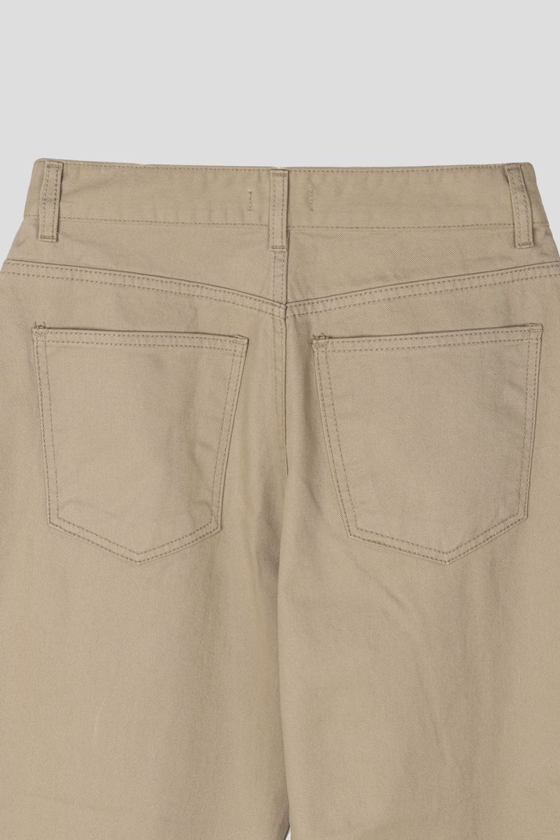 Neutral Triple-Stitch Cotton Pants (2 Colors)