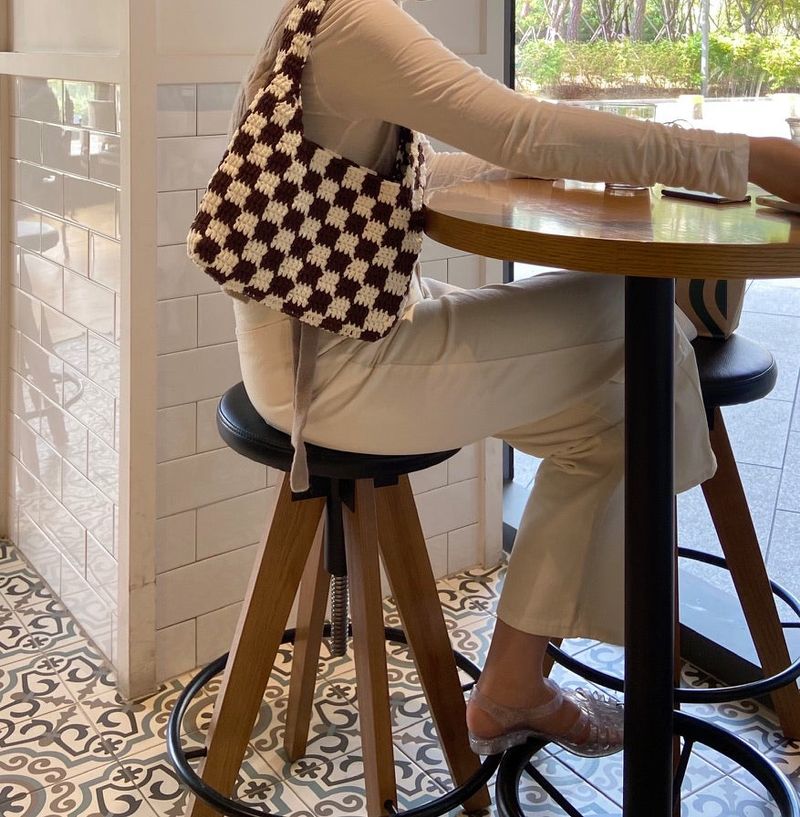 [MADE] Étang Baguette Bag | Checkerboard Brown