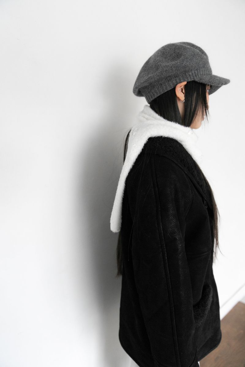 angora knit newsboy cap(6colors)