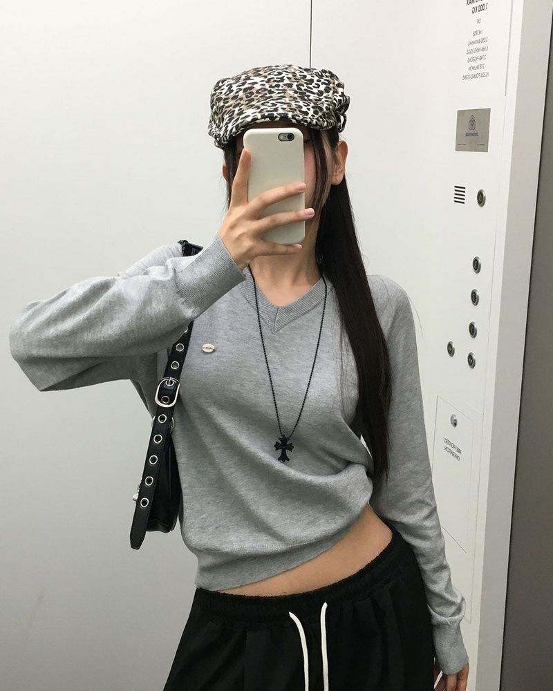 Caramel Color V-Neck Knit